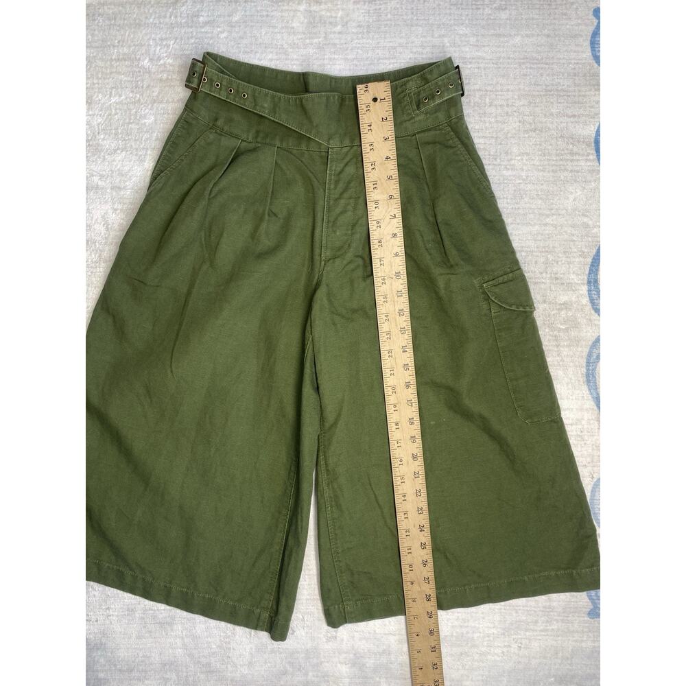 Banana Republic Explorer Culottes Womens Sz 2 Green Cotton Linen Wide Leg Shorts - Picture 13 of 15